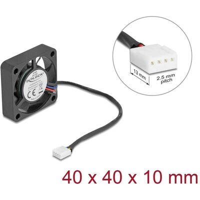 Delock Axiallüfter 12 V DC, 40 x 40 x 10 mm schwarz (40 mm, 1x), Ventilateur PC, Noir - Publicité Delock Axiallüfter 12 V DC, 40 x 40 x 10 mm schwarz (40 mm, 1x), Ventilateur PC, Noir - Publicité