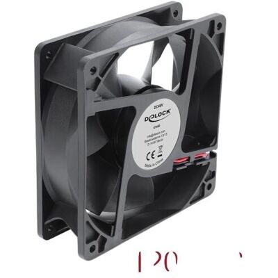 Delock Ventilateur axial 48 V CC, 120 x 120 x 38 mm, avec connecteur à 2 broches, noir (67449) (120 mm), Ventilateur PC, Noir - Publicité Delock Ventilateur axial 48 V CC, 120 x 120 x 38 mm, avec connecteur à 2 broches, noir (67449) (120 mm), Ventilateur PC, Noir - Publicité