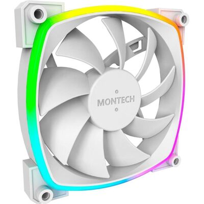 Montech Ventilateur AX120 PWM ARGB - 120mm, blanc (120 mm, 1x), Ventilateur PC, Blanc - Publicité Montech Ventilateur AX120 PWM ARGB - 120mm, blanc (120 mm, 1x), Ventilateur PC, Blanc - Publicité