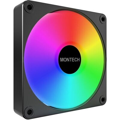 Montech CASE FAN 120MM/GF120R V2 ARGB PWM (B) (120 mm, 1x), Ventilateur PC, Noir, Multicolore - Publicité Montech CASE FAN 120MM/GF120R V2 ARGB PWM (B) (120 mm, 1x), Ventilateur PC, Noir, Multicolore - Publicité