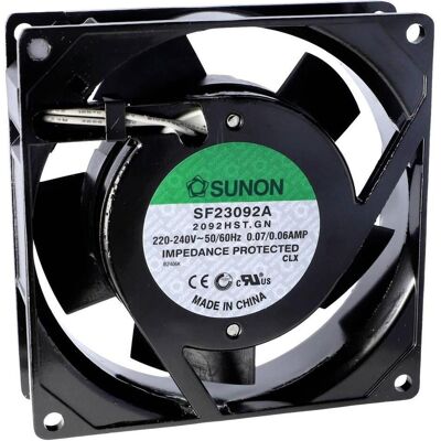 Sunon Ventilateur 230V 92x25 G L 49.2m3/h 36dBA (92 mm, 1x), Ventilateur PC, Noir - Publicité Sunon Ventilateur 230V 92x25 G L 49.2m3/h 36dBA (92 mm, 1x), Ventilateur PC, Noir - Publicité