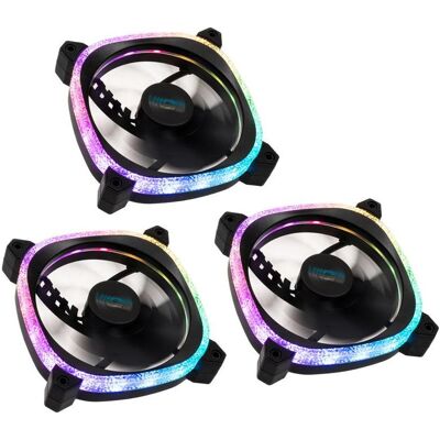 Lamptron Diamond+ ARGB 120mm Triple Kit de ventilation (120 mm, 3x), Ventilateur PC, Noir - Publicité Lamptron Diamond+ ARGB 120mm Triple Kit de ventilation (120 mm, 3x), Ventilateur PC, Noir - Publicité