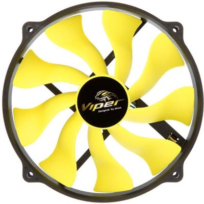 Akasa Ventilateur Viper R PWM (140 mm, 1x), Ventilateur PC, Jaune, Noir - Publicité Akasa Ventilateur Viper R PWM (140 mm, 1x), Ventilateur PC, Jaune, Noir - Publicité