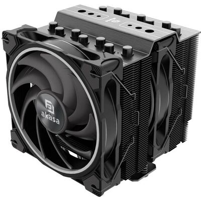 Akasa Soho H7 Dual Tower CPU Cooler, ARGB - 120 mm, noir (158 mm), Ventirad processeur, Multicolore, Noir - Publicité Akasa Soho H7 Dual Tower CPU Cooler, ARGB - 120 mm, noir (158 mm), Ventirad processeur, Multicolore, Noir - Publicité