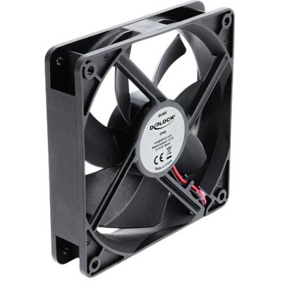 Delock Ventilateur axial 48 V CC, 120 x 120 x 25 mm, avec connecteur à 2 broches, noir (67448) (120 mm), Ventilateur PC, Noir - Publicité Delock Ventilateur axial 48 V CC, 120 x 120 x 25 mm, avec connecteur à 2 broches, noir (67448) (120 mm), Ventilateur PC, Noir - Publicité