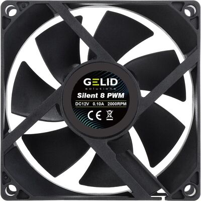 Gelid FN-PX08-21 (80 mm, 1x), Ventilateur PC, Noir - Publicité Gelid FN-PX08-21 (80 mm, 1x), Ventilateur PC, Noir - Publicité