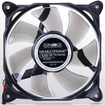 Noiseblocker Multiframe S-Series M8-P PWM (80 mm, 1x), Ventilateur PC, Noir - Publicité Noiseblocker Multiframe S-Series M8-P PWM (80 mm, 1x), Ventilateur PC, Noir - Publicité