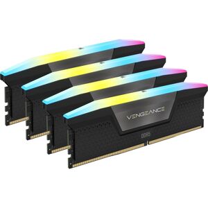 Corsair Vengeance RGB (4 x 16GB, 6000 MHz, RAM DDR5, U-DIMM), Mémoire vive, Noir - Publicité Corsair Vengeance RGB (4 x 16GB, 6000 MHz, RAM DDR5, U-DIMM), Mémoire vive, Noir - Publicité