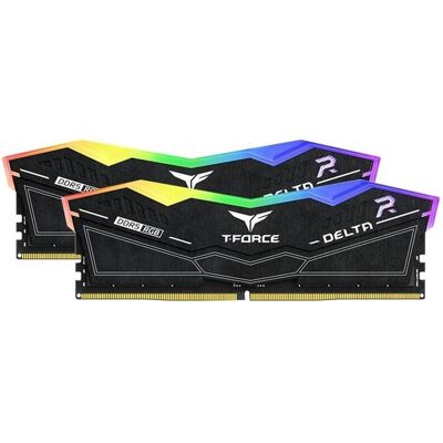 Team Group D564GB 6000-38 Delta RGB bk K2 TEM (2 x 32GB, 6000 MHz, RAM DDR5, DIMM), Mémoire vive, Noir - Publicité Team Group D564GB 6000-38 Delta RGB bk K2 TEM (2 x 32GB, 6000 MHz, RAM DDR5, DIMM), Mémoire vive, Noir - Publicité