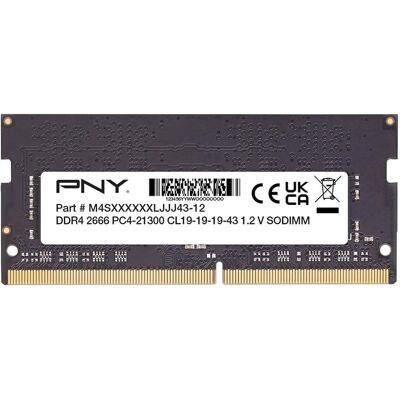 PNY Speicher 16GB DDR4 2666 SO-DIMM MN16GSD42666-SB (2666 MHz, RAM DDR4, SO-DIMM), Mémoire vive, Noir - Publicité PNY Speicher 16GB DDR4 2666 SO-DIMM MN16GSD42666-SB (2666 MHz, RAM DDR4, SO-DIMM), Mémoire vive, Noir - Publicité