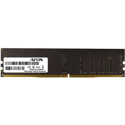 AFOX DDR4 4GB 3200MHZ RANK1 (3200 MHz, RAM DDR4, DIMM), Mémoire vive, Noir - Publicité AFOX DDR4 4GB 3200MHZ RANK1 (3200 MHz, RAM DDR4, DIMM), Mémoire vive, Noir - Publicité