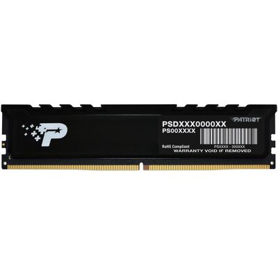 Patriot PSP548G56002H1 (1 x 16GB, 5600 MHz, RAM DDR5, DIMM), Mémoire vive - Publicité Patriot PSP548G56002H1 (1 x 16GB, 5600 MHz, RAM DDR5, DIMM), Mémoire vive - Publicité