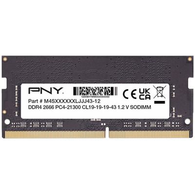 PNY Speicher 8GB DDR4 2666 SO-DIMM MN8GSD42666-SB (1 x 8GB, 2666 MHz, RAM DDR4, SO-DIMM), Mémoire vive, Noir - Publicité PNY Speicher 8GB DDR4 2666 SO-DIMM MN8GSD42666-SB (1 x 8GB, 2666 MHz, RAM DDR4, SO-DIMM), Mémoire vive, Noir - Publicité