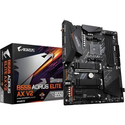 Gigabyte B550 Aorus élite AX V2 (AM4, AMD B550, ATX), Carte mère - Publicité Gigabyte B550 Aorus élite AX V2 (AM4, AMD B550, ATX), Carte mère - Publicité