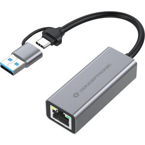 Conceptronic Adaptateur réseau Gigabit USB 10/100/1000Mbps gr (USB, RJ45 Gigabit Ethernet (1x)), Adaptateur réseau, Gris - Publicité Conceptronic Adaptateur réseau Gigabit USB 10/100/1000Mbps gr (USB, RJ45 Gigabit Ethernet (1x)), Adaptateur réseau, Gris - Publicité