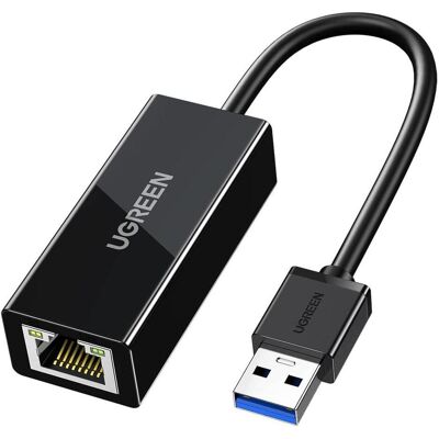 Ugreen USB 3.0 to RJ45 Network Adapter CR111, Gigabit Ethernet (Black) (USB 3.0), Adaptateur réseau, Noir - Publicité Ugreen USB 3.0 to RJ45 Network Adapter CR111, Gigabit Ethernet (Black) (USB 3.0), Adaptateur réseau, Noir - Publicité