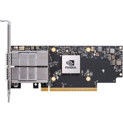 Nvidia Mellanox ConnectX-7 MCX755106AS-HEAT Carte réseau double port QSFP112 200Gbit HHHL 900-9X7AH-0 (Mini PCI Express), Carte réseau, Noir, Gris - Publicité Nvidia Mellanox ConnectX-7 MCX755106AS-HEAT Carte réseau double port QSFP112 200Gbit HHHL 900-9X7AH-0 (Mini PCI Express), Carte réseau, Noir, Gris - Publicité