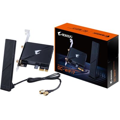 Gigabyte GC-WIFI7 (PCI-E x1), Carte réseau, Noir - Publicité Gigabyte GC-WIFI7 (PCI-E x1), Carte réseau, Noir - Publicité