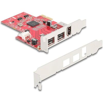 Carte d'extension FireWire PCIe Delock - 2x FireWire 800, 1x FireWire 400 - PCIe - Publicité Carte d'extension FireWire PCIe Delock - 2x FireWire 800, 1x FireWire 400 - PCIe - Publicité