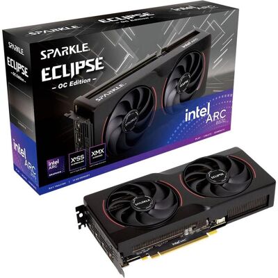 Sparkle VGA Intel ARC B570 10GB Eclipse OC (Battlemage Lineup) (SB570GB-10GOC) (10 Go, GDDR6), Carte graphique, Noir - Publicité Sparkle VGA Intel ARC B570 10GB Eclipse OC (Battlemage Lineup) (SB570GB-10GOC) (10 Go, GDDR6), Carte graphique, Noir - Publicité