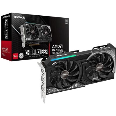 ASRock Radeon RX 9060 XT Challenger OC (16 Go, GDDR6), Carte graphique, Noir - Publicité ASRock Radeon RX 9060 XT Challenger OC (16 Go, GDDR6), Carte graphique, Noir - Publicité