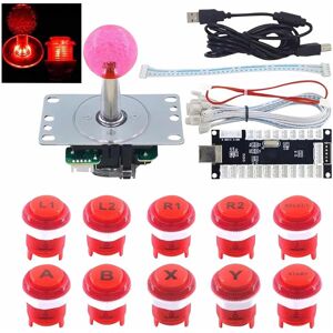 NoName Kit boutons et joystick d'arcade rétroéclairés par LED - RED (Framboise Pi 3), Manette : accessoires, Rouge - Publicité NoName Kit boutons et joystick d'arcade rétroéclairés par LED - RED (Framboise Pi 3), Manette : accessoires, Rouge - Publicité