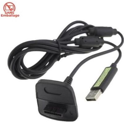 Generic Câble Pour Manette Sans Fil XBOX360 Noir - SANS EMBALLAGE (Xbox 360), Manette : accessoires, Noir - Publicité Generic Câble Pour Manette Sans Fil XBOX360 Noir - SANS EMBALLAGE (Xbox 360), Manette : accessoires, Noir - Publicité