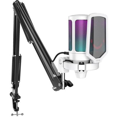 Fifine Technology AmpliGame A6T RGB Baltas (Baltas) Kondensatorinis Mikrofonas (Condensateurs), Microphone - Publicité Fifine Technology AmpliGame A6T RGB Baltas (Baltas) Kondensatorinis Mikrofonas (Condensateurs), Microphone - Publicité