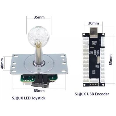 NoName Kit boutons et joystick d'arcade rétroéclairés par LED - Jaune (Framboise Pi 3), Manette, Jaune - Publicité NoName Kit boutons et joystick d'arcade rétroéclairés par LED - Jaune (Framboise Pi 3), Manette, Jaune - Publicité