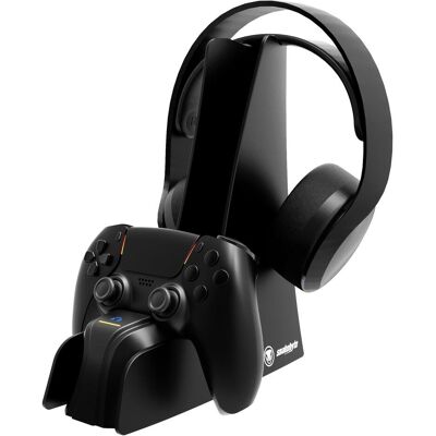 Snakebyte Double charge et support de casque 5 (PS5), Manette : accessoires, Noir - Publicité Snakebyte Double charge et support de casque 5 (PS5), Manette : accessoires, Noir - Publicité