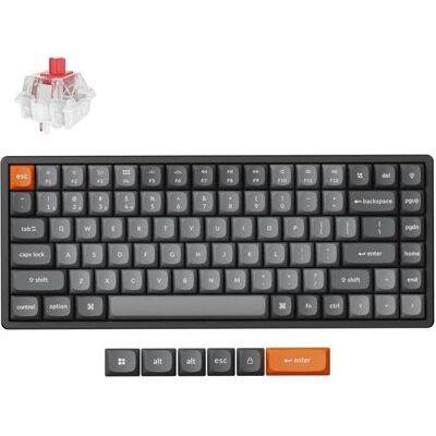 Keychron K2 Max Swappable RGB Backlight Aluminum Red Switch ISO Layout Italian - Black (PBT Caps) (IT, Filaire, Sans fil), Clavier, Noir - Publicité Keychron K2 Max Swappable RGB Backlight Aluminum Red Switch ISO Layout Italian - Black (PBT Caps) (IT, Filaire, Sans fil), Clavier, Noir - Publicité