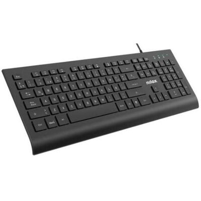 Nilox NXKBIT000014 Clavier USB, léger et compact avec mise en page italienne, résistant à l'usure, câble (IT, Filaire), Clavier, Noir - Publicité Nilox NXKBIT000014 Clavier USB, léger et compact avec mise en page italienne, résistant à l'usure, câble (IT, Filaire), Clavier, Noir - Publicité