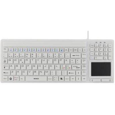 Clavier en silicone étanche Deltaco avec pavé tactile - 105 touches - Publicité Clavier en silicone étanche Deltaco avec pavé tactile - 105 touches - Publicité