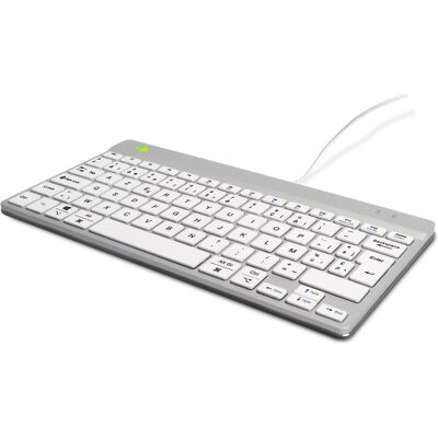 R-Go Tools Compact Break R-Go clavier AZERTY (BE), filaire, blanc, Mini, Avec fil, USB, Commutateur (BE, Filaire), Clavier, Blanc - Publicité R-Go Tools Compact Break R-Go clavier AZERTY (BE), filaire, blanc, Mini, Avec fil, USB, Commutateur (BE, Filaire), Clavier, Blanc - Publicité