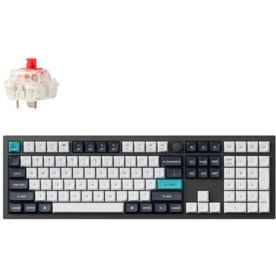 Keychron Q6 Max Swappable RGB Backlight Red Switch Knob Version ISO Layout Italian - Black (PBT Caps) (IT, Filaire, Sans fil), Clavier, Noir - Publicité Keychron Q6 Max Swappable RGB Backlight Red Switch Knob Version ISO Layout Italian - Black (PBT Caps) (IT, Filaire, Sans fil), Clavier, Noir - Publicité