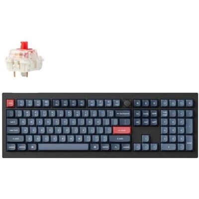 Keychron V6 Max Swappable RGB Backlight Red Switch ISO Layout Italian - Black - Knob Version (PBT Caps) (IT, Filaire, Sans fil), Clavier, Noir - Publicité Keychron V6 Max Swappable RGB Backlight Red Switch ISO Layout Italian - Black - Knob Version (PBT Caps) (IT, Filaire, Sans fil), Clavier, Noir - Publicité