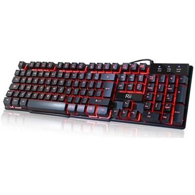 Rii Clavier de jeu RK100 (Azerty) (DE, Filaire), Clavier - Publicité Rii Clavier de jeu RK100 (Azerty) (DE, Filaire), Clavier - Publicité