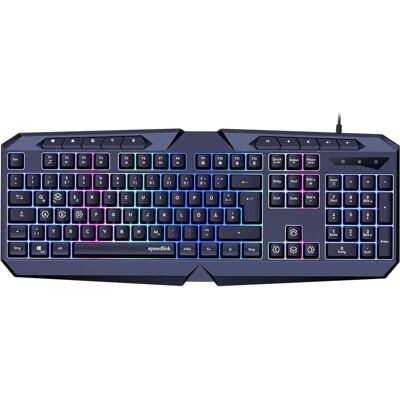 Speedlink Clavier de jeu LUDICIUM RGB Rainbow, noir (DE, Filaire), Clavier, Noir - Publicité Speedlink Clavier de jeu LUDICIUM RGB Rainbow, noir (DE, Filaire), Clavier, Noir - Publicité