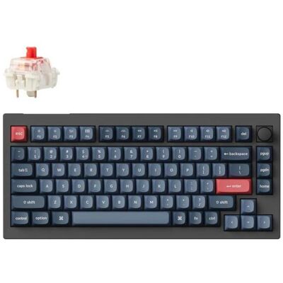 Keychron V1 Max Swappable RGB Backlight Red Switch ISO Layout Italian - Black - Knob Version (PBT Caps) (IT, Filaire, Sans fil), Clavier, Noir - Publicité Keychron V1 Max Swappable RGB Backlight Red Switch ISO Layout Italian - Black - Knob Version (PBT Caps) (IT, Filaire, Sans fil), Clavier, Noir - Publicité