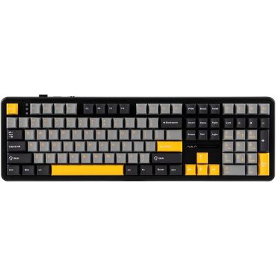 Aula Tastatur mit Gasket-Tastenanschlag F108 Grau+Orange+Dunkelgrau Volcano-Schalter RGB (DE, Filaire, Sans fil), Clavier, Orange, Gris - Publicité Aula Tastatur mit Gasket-Tastenanschlag F108 Grau+Orange+Dunkelgrau Volcano-Schalter RGB (DE, Filaire, Sans fil), Clavier, Orange, Gris - Publicité