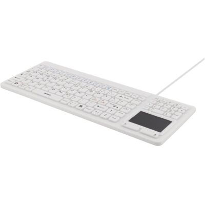Clavier en silicone étanche Deltaco avec pavé tactile - 105 touches - Publicité Clavier en silicone étanche Deltaco avec pavé tactile - 105 touches - Publicité