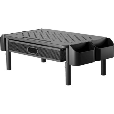 Techly Ergonomischer Monitorständer mit Schublade 3-fach höhenverstellbarer Hersteller: (ICA-MS-114), Réhausseur pour moniteur, Noir - Publicité Techly Ergonomischer Monitorständer mit Schublade 3-fach höhenverstellbarer Hersteller: (ICA-MS-114), Réhausseur pour moniteur, Noir - Publicité
