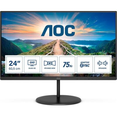 AOC Q24V4EA (2560 x 1440 pixels, 23.80"), Moniteur, Noir - Publicité AOC Q24V4EA (2560 x 1440 pixels, 23.80"), Moniteur, Noir - Publicité