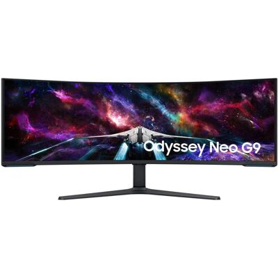 Samsung Odyssey Neo G9 - G95NC (7680 x 2160 pixels, 57"), Moniteur, Noir, Blanc - Publicité Samsung Odyssey Neo G9 - G95NC (7680 x 2160 pixels, 57"), Moniteur, Noir, Blanc - Publicité
