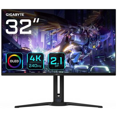 Gigabyte Aorus FO32U2P (3840 x 2160 pixels, 31.50"), Moniteur, Noir - Publicité Gigabyte Aorus FO32U2P (3840 x 2160 pixels, 31.50"), Moniteur, Noir - Publicité