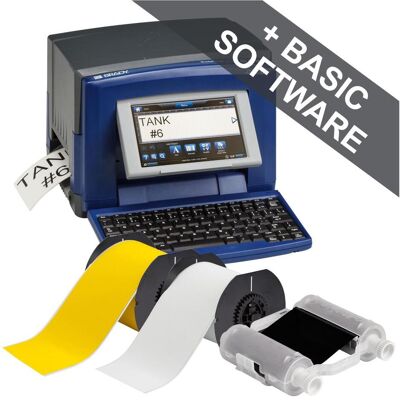 Brady S3100-QY-UE-F&B, Imprimante de plaques et d'étiquettes F&B-Set UE, impression par transfert (300 dpi), Imprimante d'étiquettes, Bleu, Gris - Publicité Brady S3100-QY-UE-F&B, Imprimante de plaques et d'étiquettes F&B-Set UE, impression par transfert (300 dpi), Imprimante d'étiquettes, Bleu, Gris - Publicité