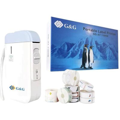 G&G GG-AT 110HW Imprimante d'étiquettes thermique directe 203 x 203 dpi Largeur d'étiquette (max.) : (203 dpi), Imprimante d'étiquettes, Blanc - Publicité G&G GG-AT 110HW Imprimante d'étiquettes thermique directe 203 x 203 dpi Largeur d'étiquette (max.) : (203 dpi), Imprimante d'étiquettes, Blanc - Publicité