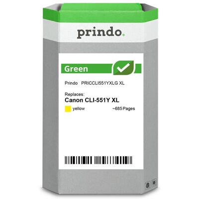 Prindo, Cartouche d'impression, compatible avec Canon CLI-551Y (Y) - Publicité Prindo, Cartouche d'impression, compatible avec Canon CLI-551Y (Y) - Publicité