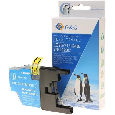 G&G, Cartouche d'impression, kompatibel Ink mit LC-1240C, NP-B-0LC75C/1240C, cyan, 600S (C) - Publicité G&G, Cartouche d'impression, kompatibel Ink mit LC-1240C, NP-B-0LC75C/1240C, cyan, 600S (C) - Publicité