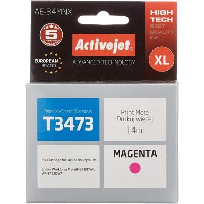 Activejet, Cartouche d'impression, AE-34MNX - Compatible - Encre à base de colorant - magenta - Epson - emballage individuel (M) - Publicité Activejet, Cartouche d'impression, AE-34MNX - Compatible - Encre à base de colorant - magenta - Epson - emballage individuel (M) - Publicité